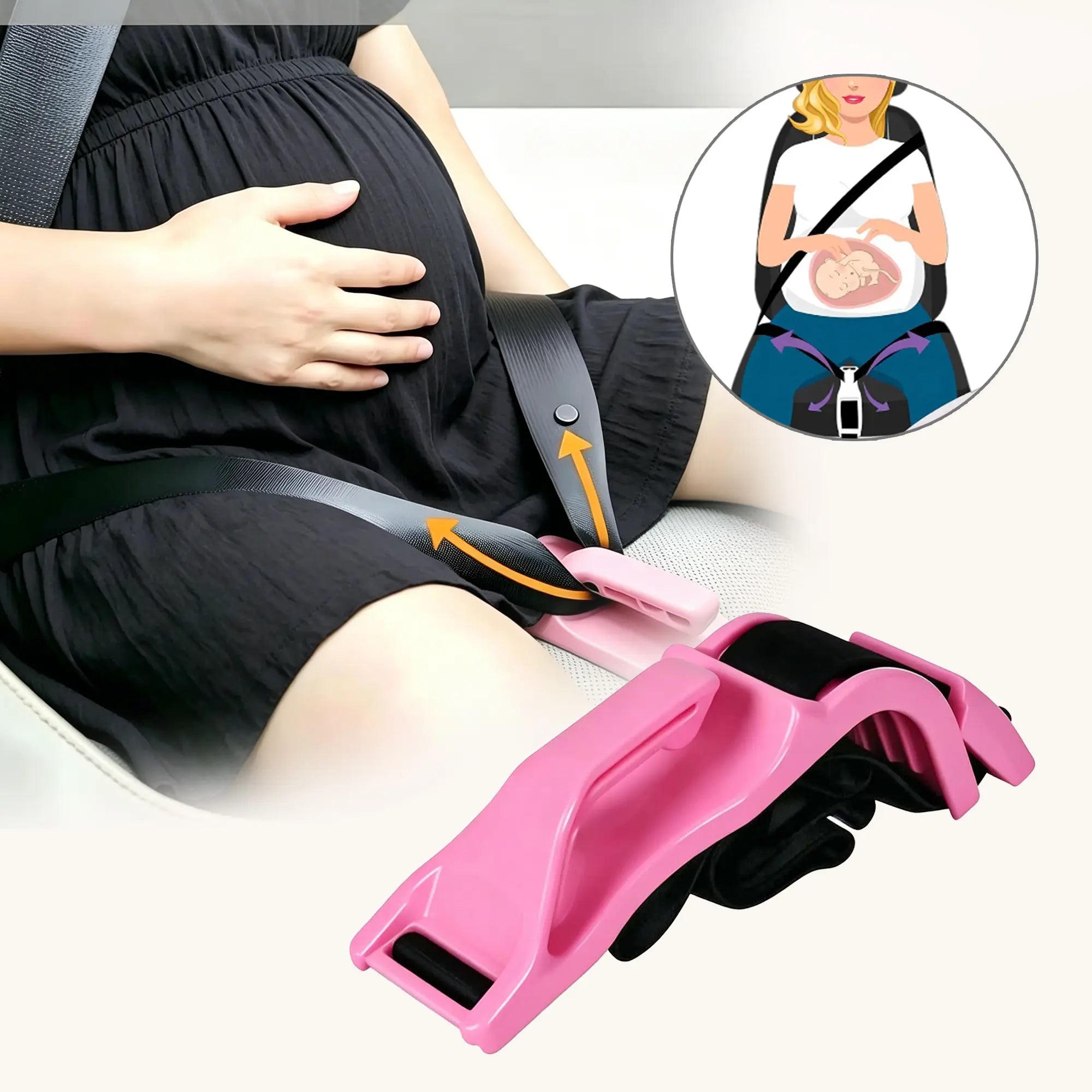 Maternity Seat Belt Adjuster — Comfortable & Safe Belly Protection for Pregnancy