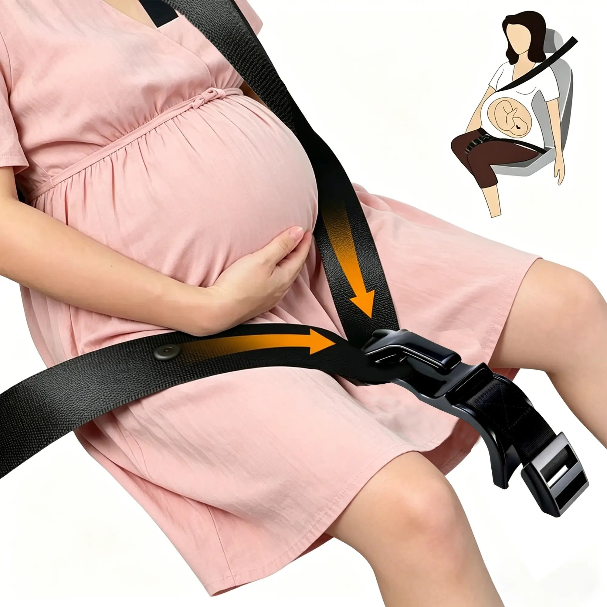Maternity Seat Belt Adjuster — Comfortable & Safe Belly Protection for Pregnancy